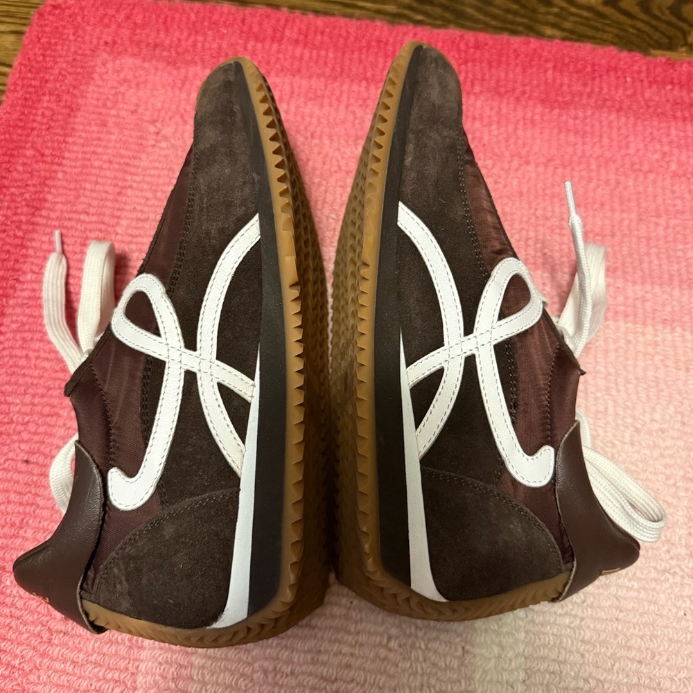 Loewe Flow Runner Nylon and Suede Sneakers in Chocolate Brown ‘Shitake Mushroom’ - Picture 12 of 16